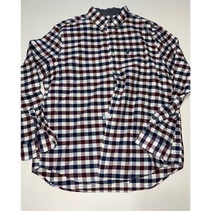 American Eagle Shirt Men's XXL Blue White‎ Plaid Outdoors Button Up Long Sleeve